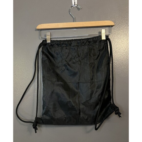 BTS Drawstring Backpack Bag Black K-Pop Logo with Love Yourself Button Pins Set - Picture 4 of 6